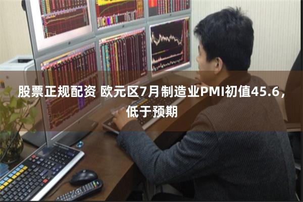 股票正规配资 欧元区7月制造业PMI初值45.6，低于预期